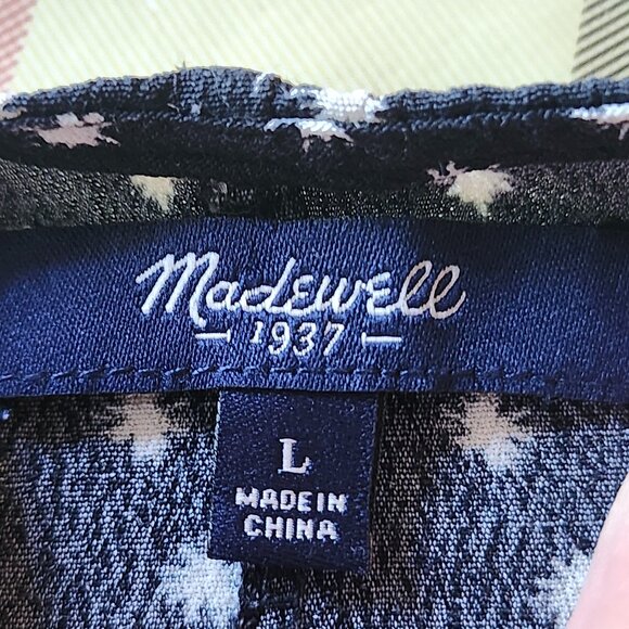 Madewell Tank Top Black White Size L Large Flowy Star Flurry Print - Picture 5 of 5